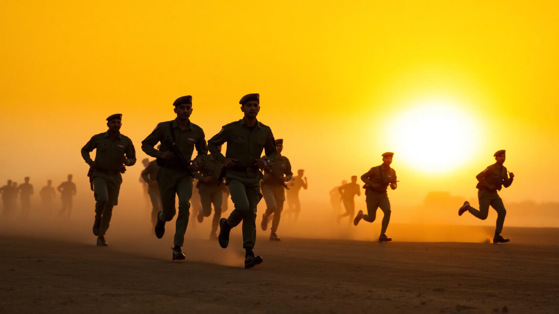 Defence aspirants training at sunrise